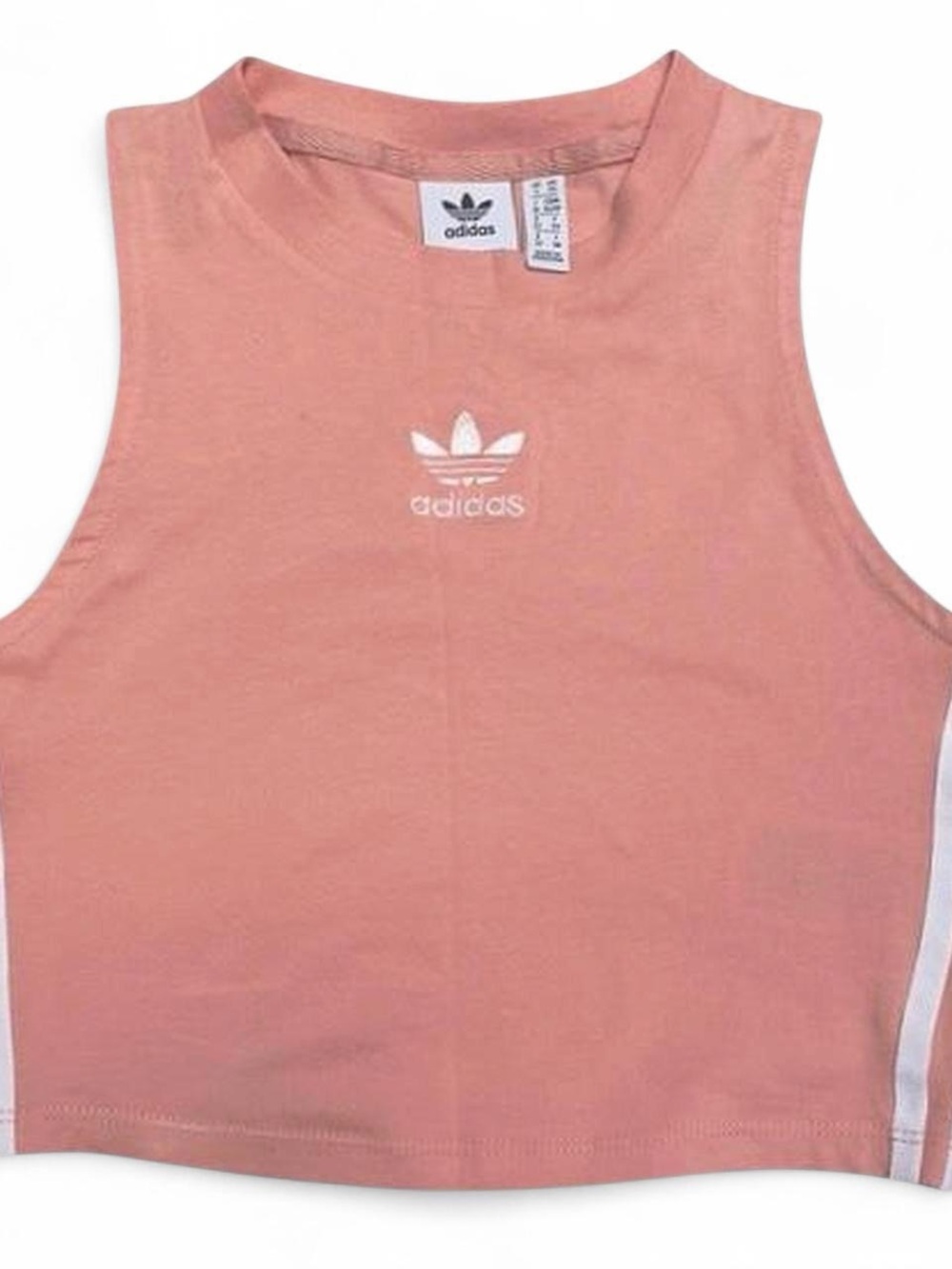 Adidas Pink Crop Tank Top - Trefoil Logo